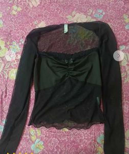 Sheer Black Long Sleeve Top