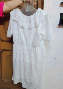 Elegant White Net Dress