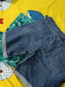 Combo Of Aqua Print Sundress And Denim Shorts
