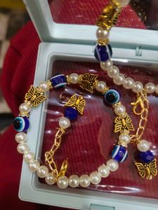 Pearl & Butterfly Charm Bracelet