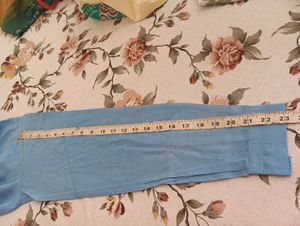 Collar Kurta Of Blue Color With White Pjama