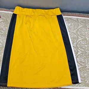 Yellow Skirt with Black Stripe
