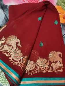 Maroon Saree