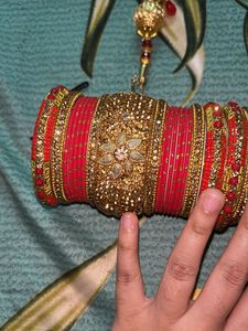 Red &amp; Gold Chuda Bangles