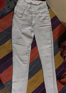 High Rise White Skinny Jeans