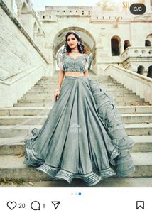 Stunning Silver Lehenga