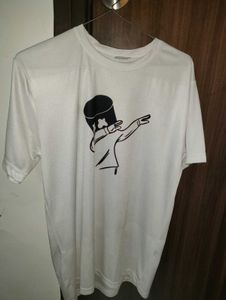 Dabbing Cartoon Printed White T-shirt