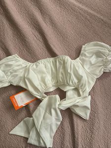 Chic White Off-Shoulder Crop Top