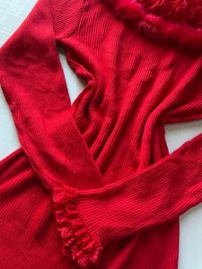 ✨🍒vintage core Red Ruffle Trim Top❤️✨