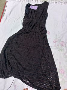 Black Formal Long Dress Golden Black Giltter Streacy