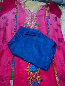 Plus Size Women Salwar Suit Set With Dupatta