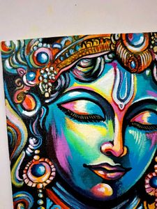 Abstract Krishna Canvas Painting