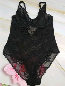 (700)Black Lace Bodysuit