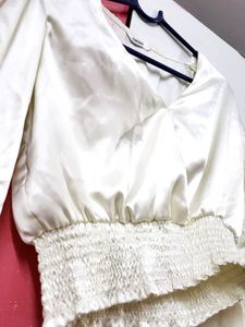 White Satin Top For Cocktail Night Or Dinner