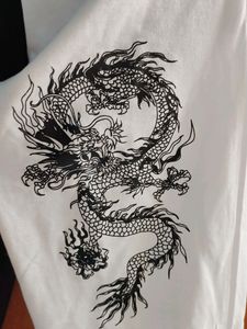 Stylish Black &amp; White Pajama Dragon Print