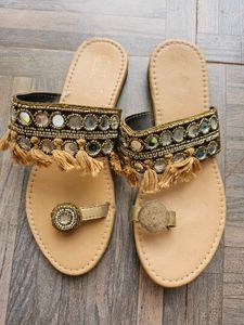 Ethnic Flats with Mirror Work