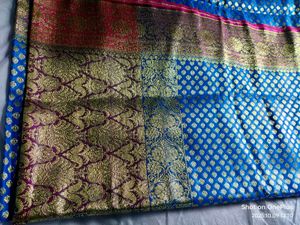 Elegant Blue &amp; pink Benarasi Saree