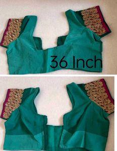 Sea Green Embroidered Saree With Blouse