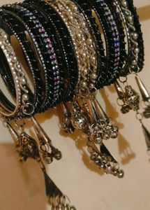 Balck &amp; Silver Bangles