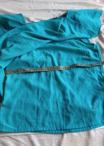 Teal Ruffle Detail Top