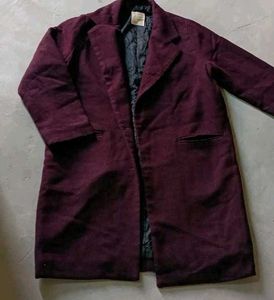 woolen heavy Burgundy knee length coat