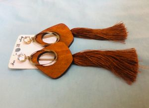 Golden Brown Feather Earrings