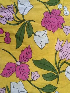 Yellow Flower Print Cotten Kurti