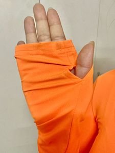 Orange gym Long  Sleeve Top