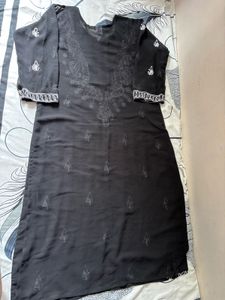 Black Embroidered Kurti Tunic