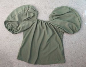 Green Puff Sleeve Top💚