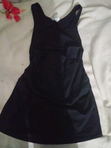 Black Short Dress With Waist Cut Out