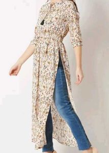 Beige Cotton Kurti!! (With Dori)