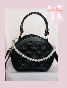 Black Cross Body Sling Bag Faux Leather