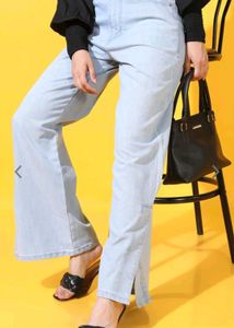 Tokyo Talkies Blue Wide Leg Jeans
