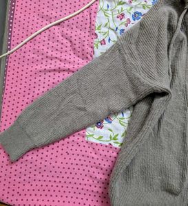 Brown Hoodie Cardigan