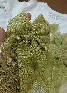 Golden Hair Bow🎀( Pack Of 2)