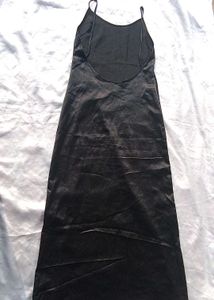 Brand New (Newme) Black Satin Maxi Dress
