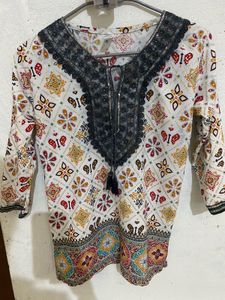 Multicolour Rajasthani Print Short Kurti