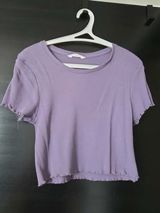 Cute Purple Ribbed Tee