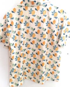 Lemon Yellow Botanical Print Shirt
