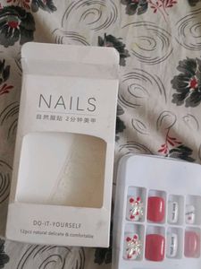 DIY Red &amp; Heart Press-On Nails