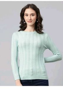 Combo Green Fuzzy Sweater And Blue