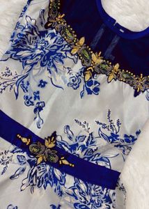 Floral Print Ethnic Gown