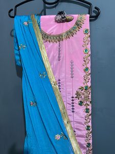 Beautiful Embroidery Pink Suit With Duppta