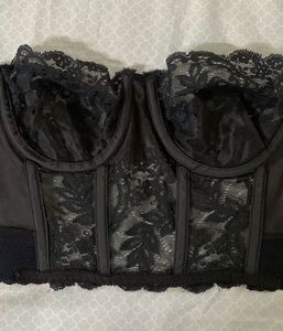 Vintage Black Lace Bustier