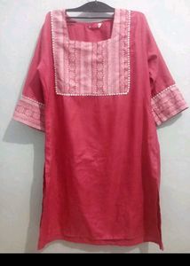 Pink Embroidered Tunic Dress