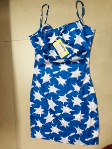 Blue & White Star Mini Dress