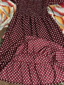 Maroon Polka Dot Dress