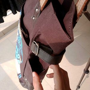 Brown Graphic Tote Bag