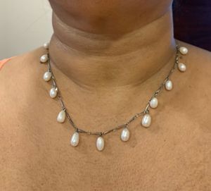 Original Real Pearls Set In Sterling Silver